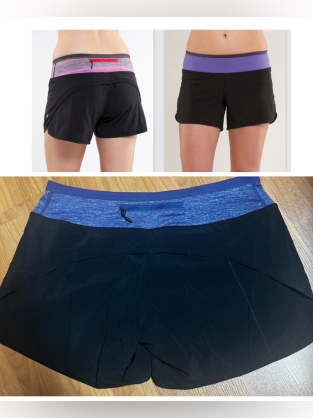 NWOT Lululemon Turbo Run Short -  Black / Purple (Size 6)